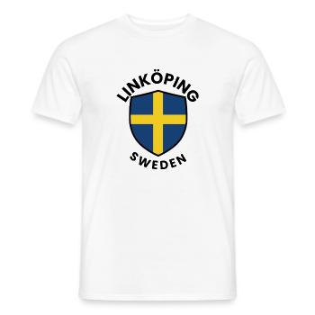 Bouclier de LÄNKÖPING, Suède - T-shirt homme - blanc - Devant - AI Model Male 178 dark (178cm)