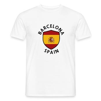 Shield of Barcelona in colorful flag - Men's T-Shirt - white - Front - AI Model Male 178 dark (178cm)