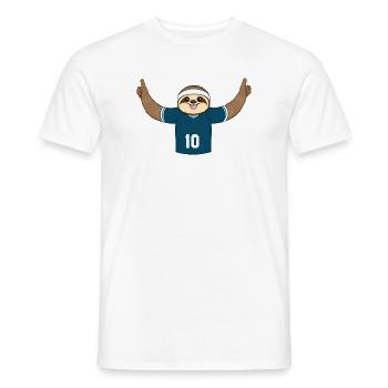 Sloth Sports Fan Jersey Resolutions January Lazy Fit - Men's T-Shirt - white - Front - AI Model Male 178 dark (178cm)