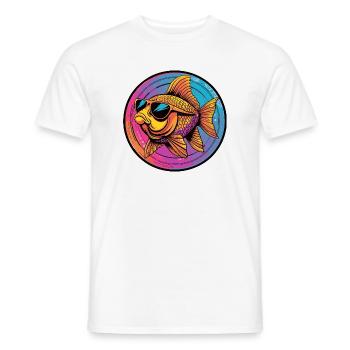 Goldfisch mit Sonnenbrille - Männer T-Shirt - Weiß - Vorne - AI Model Male 178 dark (178cm)