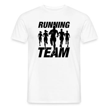 Running Team Laufen Marathon - Men's T-Shirt - white - Front - AI Model Male 178 dark (178cm)