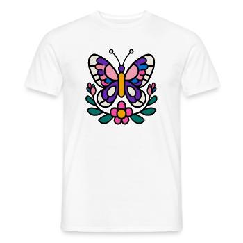 Schmetterling mit Blumen - Männer T-Shirt - Weiß - Vorne - AI Model Male 178 dark (178cm)