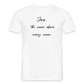 Jésus, le Nom Avant Tous les Noms - Chrétien - T-shirt homme - blanc - Devant - AI Model Male 178 dark (178cm)