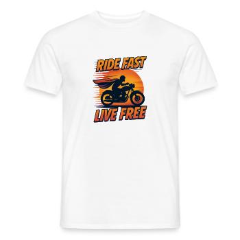 Ride Fast Live Free - Männer T-Shirt - Weiß - Vorne - AI Model Male 178 dark (178cm)