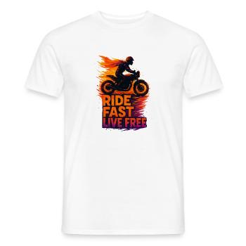 Ride Fast Live Free - Männer T-Shirt - Weiß - Vorne - AI Model Male 178 dark (178cm)
