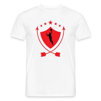 Basketball / Basketball / Basktet-Ball / Sport - Männer T-Shirt - Weiß - Vorne - AI Model Male 178 dark (178cm)
