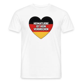 Heimatliebe ist kein Verbrechen - Männer T-Shirt - Weiß - Vorne - AI Model Male 178 dark (178cm)