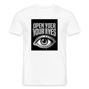Graphique Ouvre les yeux - T-shirt homme - blanc - Devant - AI Model Male 178 dark (178cm)