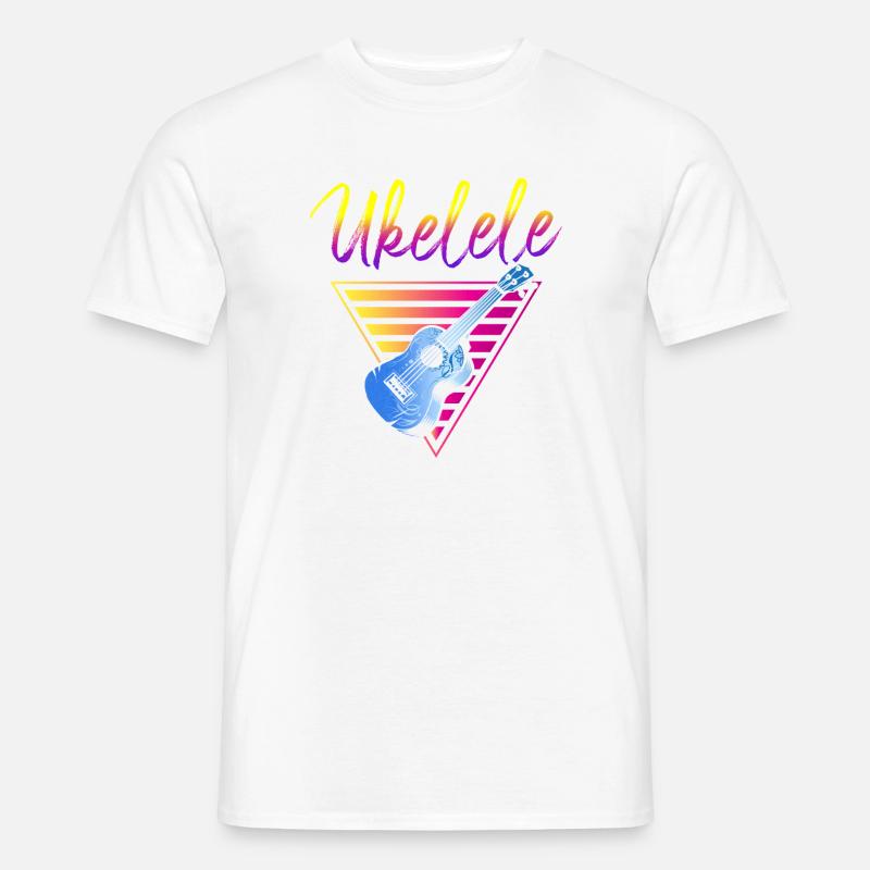 Hawaiian Ukulele Uke Retro 80s 90s - Männer T-Shirt - Weiß