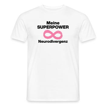 MEINE SUPERPOWER: NEURODIVERGENZ! ADHS ND POWER - Männer T-Shirt - Weiß - Vorne - AI Model Male 178 dark (178cm)