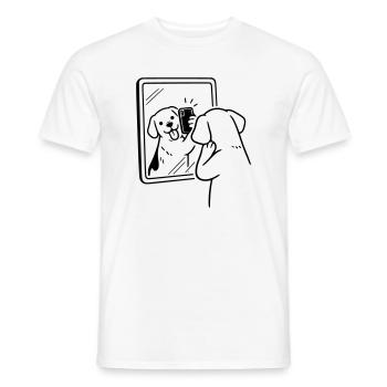 selfie dog hund - Männer T-Shirt - Weiß - Vorne - AI Model Male 178 dark (178cm)