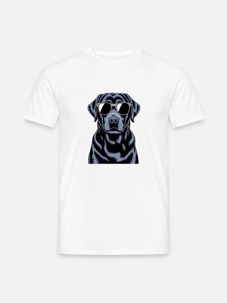 Labrador noir - T-shirt homme - blanc