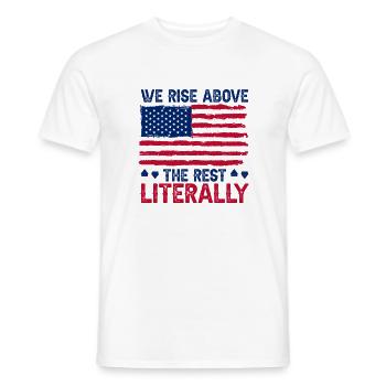 Technicien en ascenseur : dépassez-vous littéralement des autres - T-shirt homme - blanc - Devant - AI Model Male 178 dark (178cm)