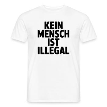 No One Is Illegal - Against the Right - Men's T-Shirt - white - Front - AI Model Male 178 dark (178cm)