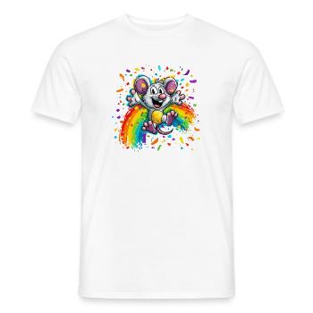 Regenbogen-Maus Farbschauer - Männer T-Shirt - Weiß - Vorne - AI Model Male 178 dark (178cm)