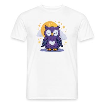 Moonlit Night Owl - Men's T-Shirt - white - Front - AI Model Male 178 dark (178cm)