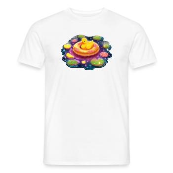 Donut-Enten im Galaxie-See - Männer T-Shirt - Weiß - Vorne - AI Model Male 178 dark (178cm)
