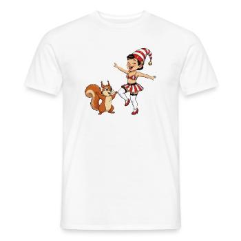 Leprechaun-Mädchen mit Eichhörnchen - Männer T-Shirt - Weiß - Vorne - AI Model Male 178 dark (178cm)