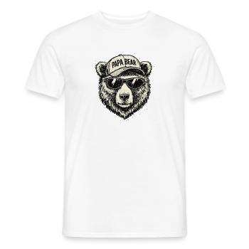 Papa bear Sunglasses Cap - Men's T-Shirt - white - Front - AI Model Male 178 dark (178cm)