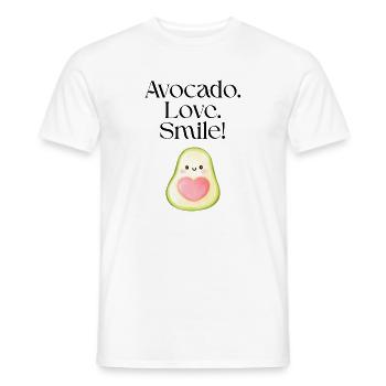 Sourire d’amour à l’avocat - T-shirt homme - blanc - Devant - AI Model Male 178 dark (178cm)