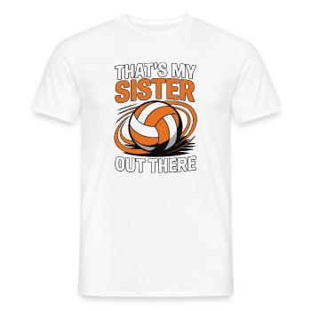Volleyball Schwester - Stolzes Geschwister Design - Männer T-Shirt - Weiß - Vorne - AI Model Male 178 dark (178cm)