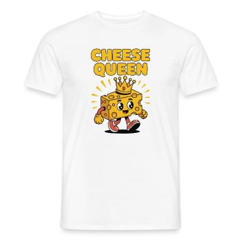 Cheese Queen – Fromage à couronne - T-shirt homme - blanc - Devant - AI Model Male 178 dark (178cm)