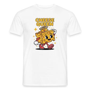 Cheese Queen – Fromage à couronne - T-shirt homme - blanc - Devant - AI Model Male 178 dark (178cm)