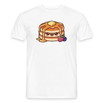 Crêpe au sirop de kawaï avec des fruits rouges - T-shirt homme - blanc - Devant - AI Model Male 178 dark (178cm)