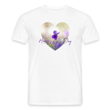 Herzblumen Muttertag Design lila Blume lila Blüte - Männer T-Shirt - Weiß - Vorne - AI Model Male 178 dark (178cm)