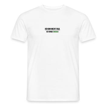 Je ne suis pas paresseux, j’économise de l’énergie - T-shirt homme - blanc - Devant - AI Model Male 178 dark (178cm)
