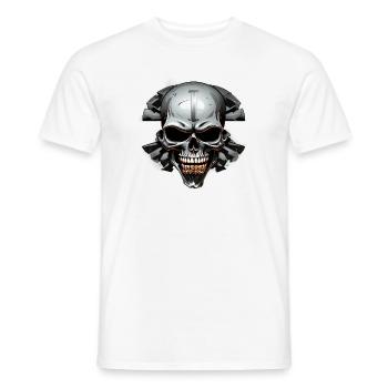ISchadel in a rock circle - Men's T-Shirt - white - Front - AI Model Male 178 dark (178cm)