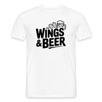 Wings and Beer - Men's T-Shirt - white - Front - AI Model Male 178 dark (178cm)