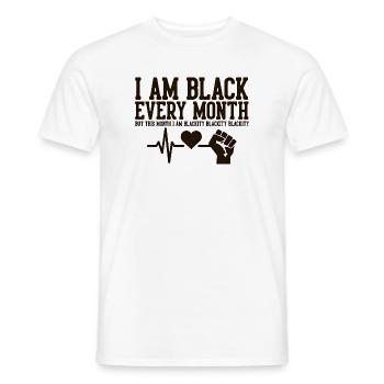 Je suis noir chaque mois battement de cœur Poing - T-shirt homme - blanc - Devant - AI Model Male 178 dark (178cm)