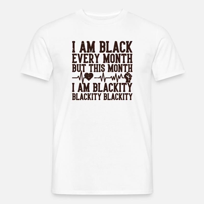 Blackity Black Month Herzschlag-Faust - Männer T-Shirt - Weiß