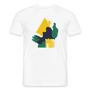 Abstract Desert Landscape - Men's T-Shirt - white - Front - AI Model Male 178 dark (178cm)
