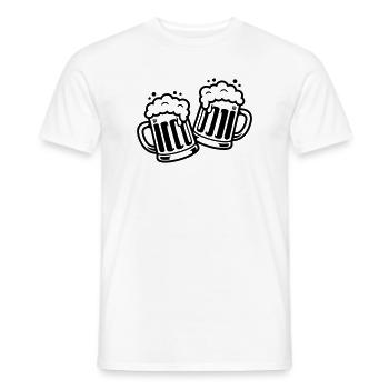 Bierkrug Prost Comic Bier - Männer T-Shirt - Weiß - Vorne - AI Model Male 178 dark (178cm)