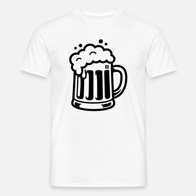 Bierkrug Comic Bier - Männer T-Shirt - Weiß