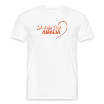 Je t’aime Amalia - T-shirt homme - blanc - Devant - AI Model Male 178 dark (178cm)