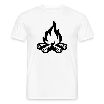 Campfire Symbol Flame - Men's T-Shirt - white - Front - AI Model Male 178 dark (178cm)