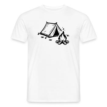 Zelt Lagerfeuer Camping - Männer T-Shirt - Weiß - Vorne - AI Model Male 178 dark (178cm)