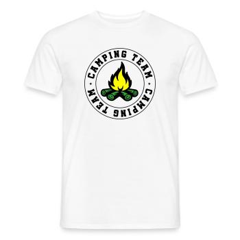 Camping Team Lagerfeuer - Männer T-Shirt - Weiß - Vorne - AI Model Male 178 dark (178cm)