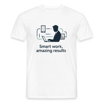 Smart Work Tech Silhouette - Männer T-Shirt - Weiß - Vorne - AI Model Male 178 dark (178cm)