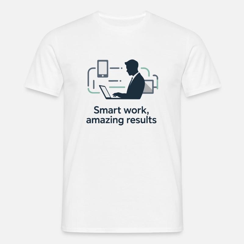 Smart Work Tech Silhouette - Männer T-Shirt - Weiß