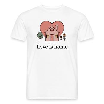 Illustration de maison en cœur pastel - T-shirt homme - blanc - Devant - AI Model Male 178 dark (178cm)