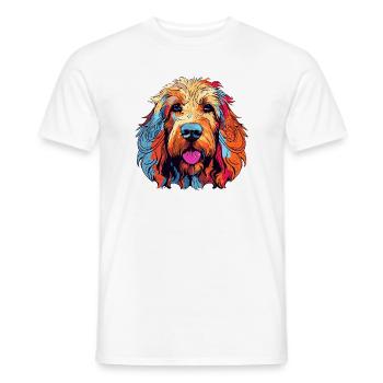 Colorful Dog Portrait - Men's T-Shirt - white - Front - AI Model Male 178 dark (178cm)