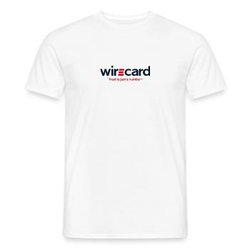 WireCard Satire Motto - Men's T-Shirt - white - Front - AI Model Male 178 dark (178cm)