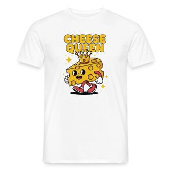 Cheese Queen – Cheese with a crown - Men's T-Shirt - white - Front - AI Model Male 178 dark (178cm)
