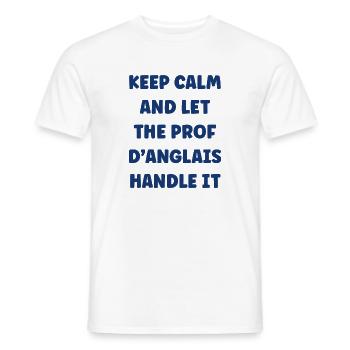 Keep Calm English Teacher - Men's T-Shirt - white - Front - AI Model Male 178 dark (178cm)