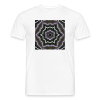 Kaleidoscopic Star Mandala - T-shirt homme - blanc - Devant - AI Model Male 178 dark (178cm)