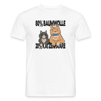 Katze Katzenhalter Katzen Spruch Geschenk  - Männer T-Shirt - Weiß - Vorne - AI Model Male 178 dark (178cm)